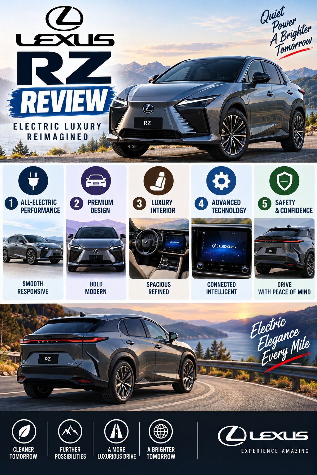 Lexus RZ review Infographic