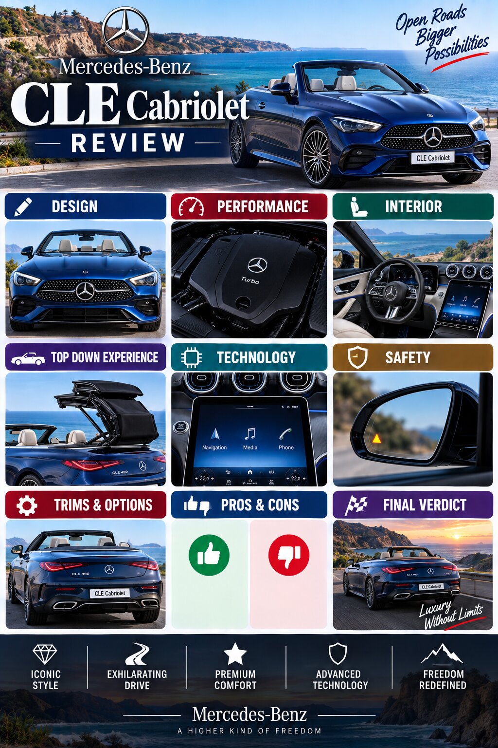 Mercedes-Benz CLE Cabriolet Review Infographic