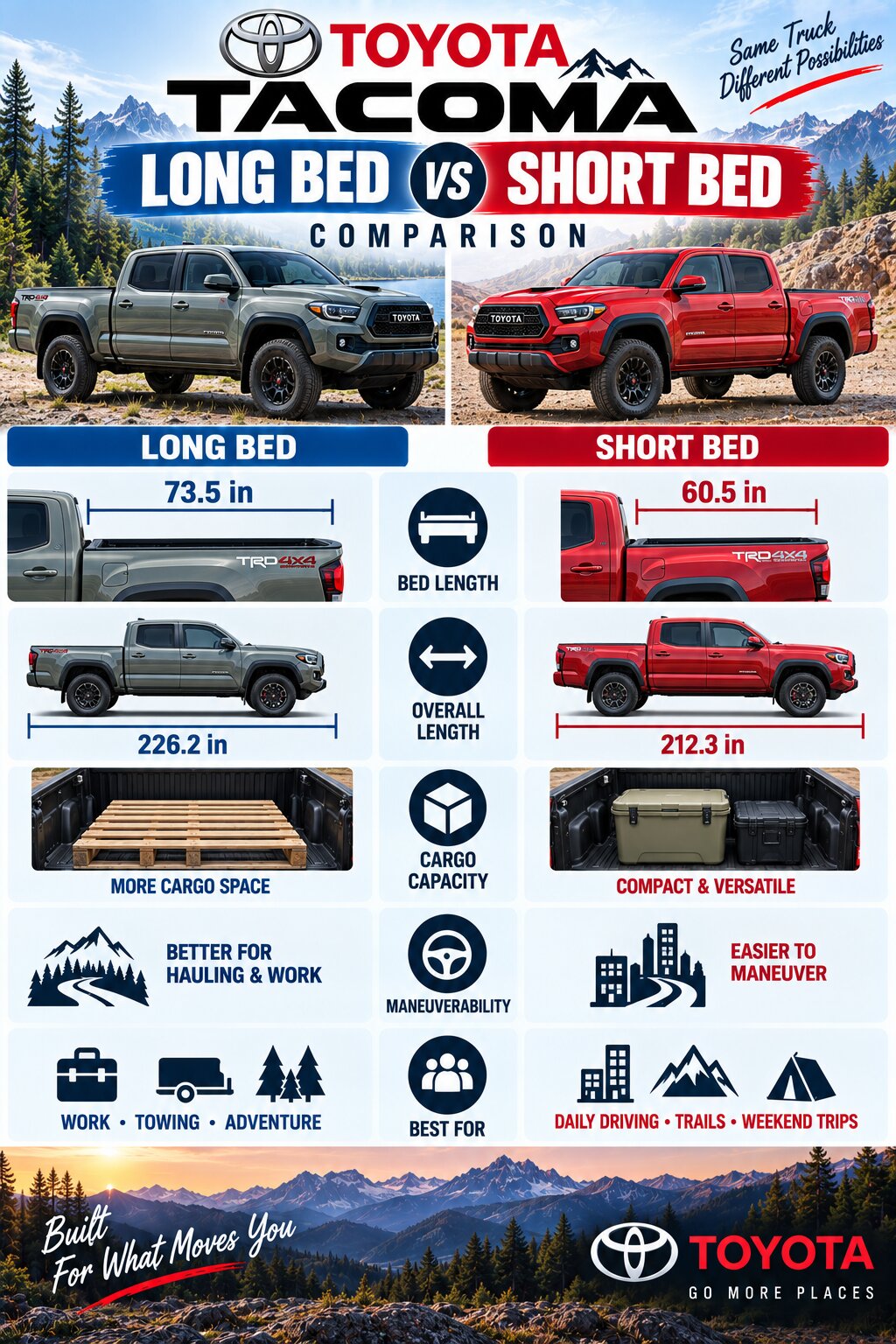 Toyota Tacoma Long Bed vs Short Bed: Which One To Choose?