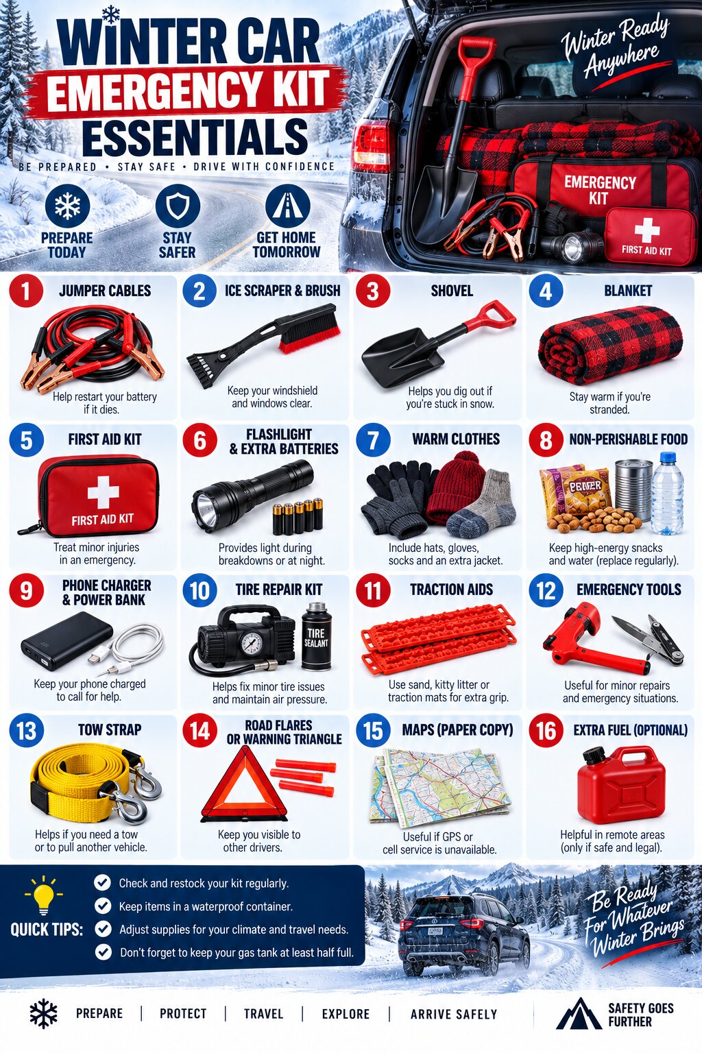 Winter Car Emergency Kit Essentials