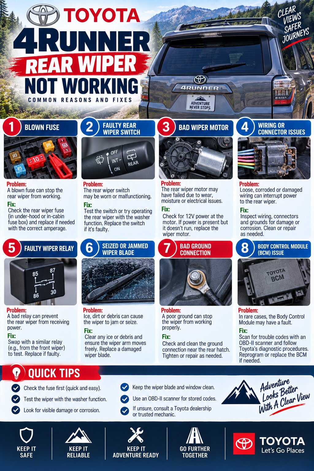 Toyota 4Runner Rear Wiper Not Working Infographic